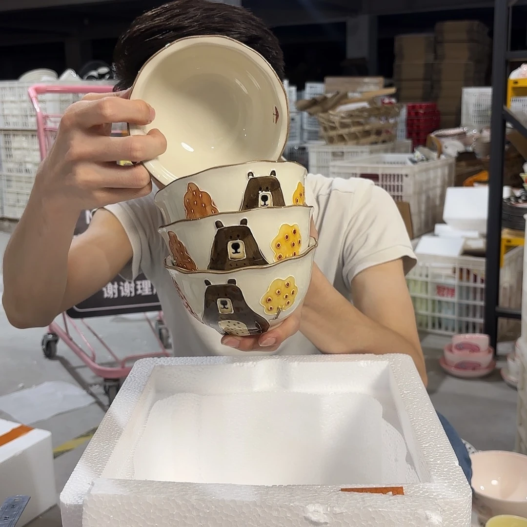 瓷微瑕陶瓷餐具釉下彩5寸