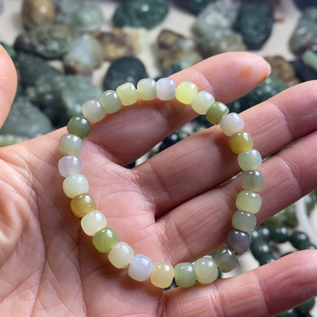 和田玉未镶嵌手链和田玉多宝手串