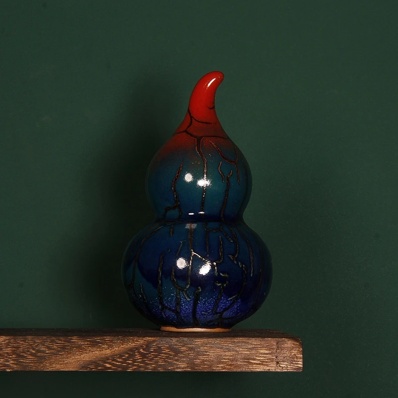 钧瓷精美七彩福禄摆件陶瓷中式茶室