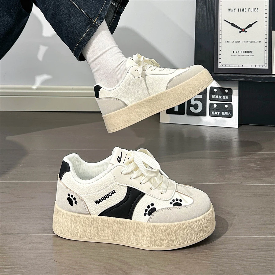 Warrior/回力呆萌轻便休闲板鞋子女新款爆款增高厚底运动小白鞋潮
