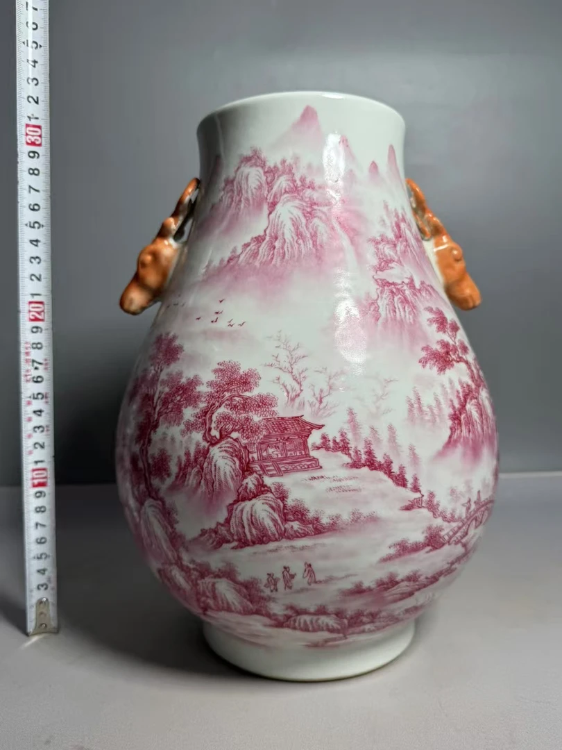 红山水花瓶现代新中式客厅电视柜插花装饰品