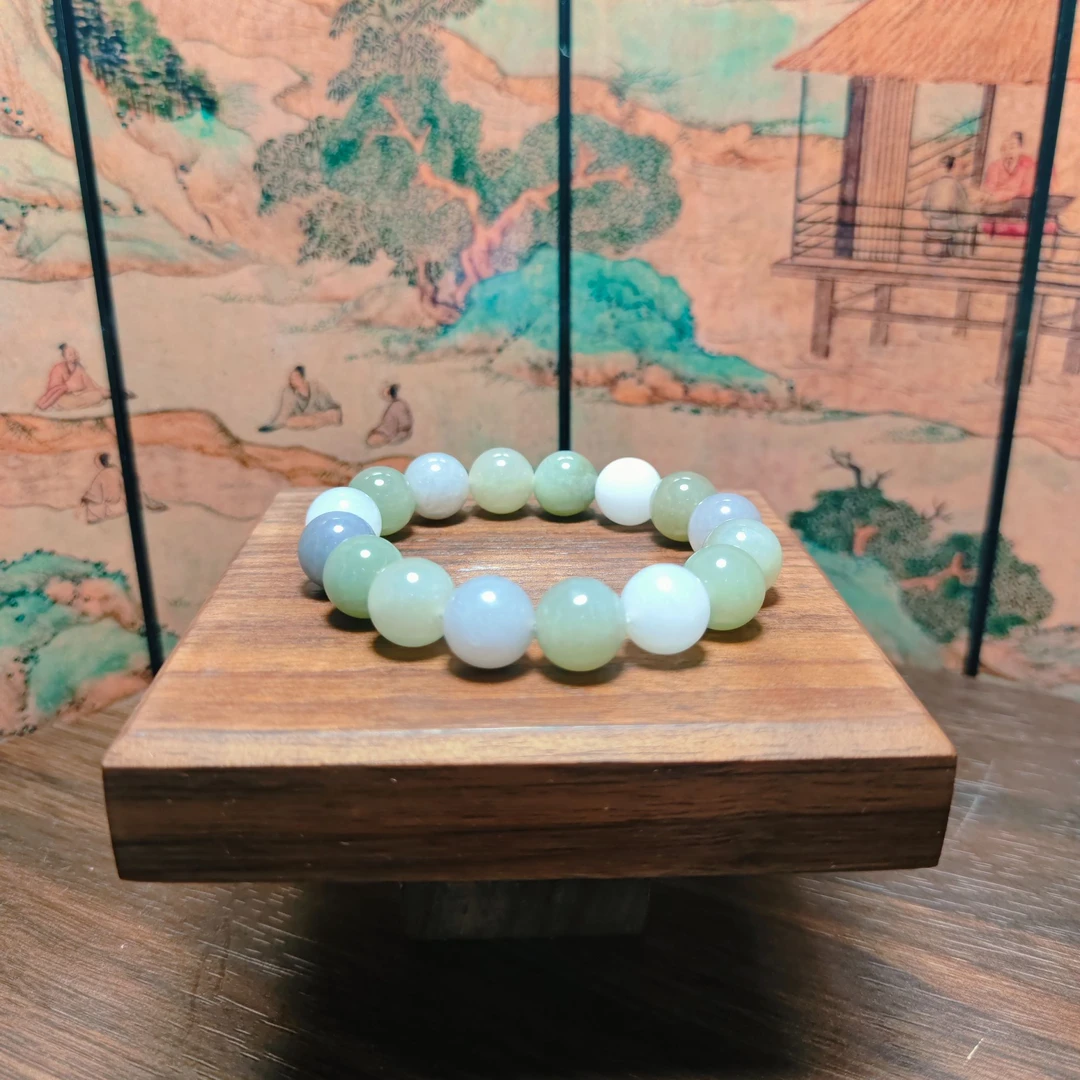 A和田玉多宝圆珠手串（卡12）0490