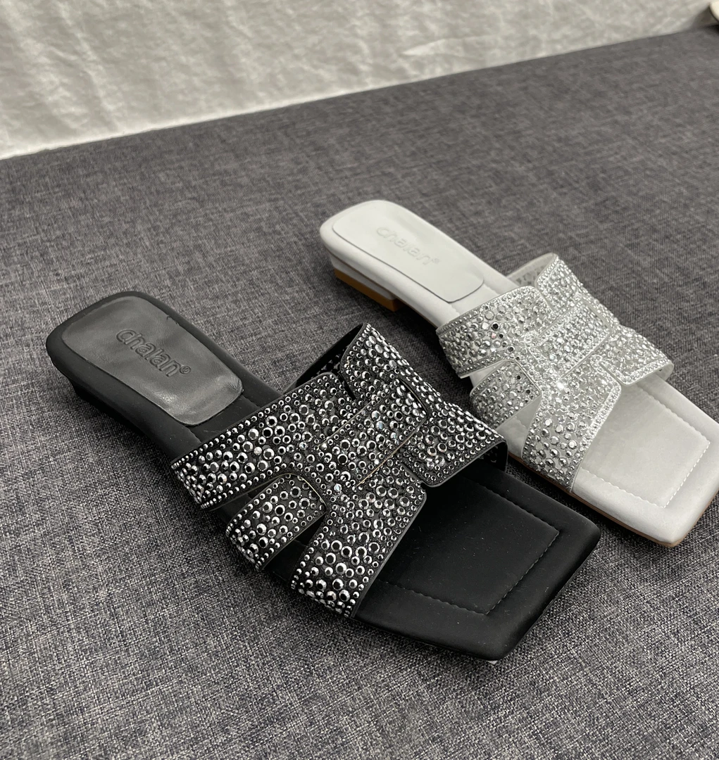 chalan 新款粗跟凉拖度假仙女凉鞋A125x043