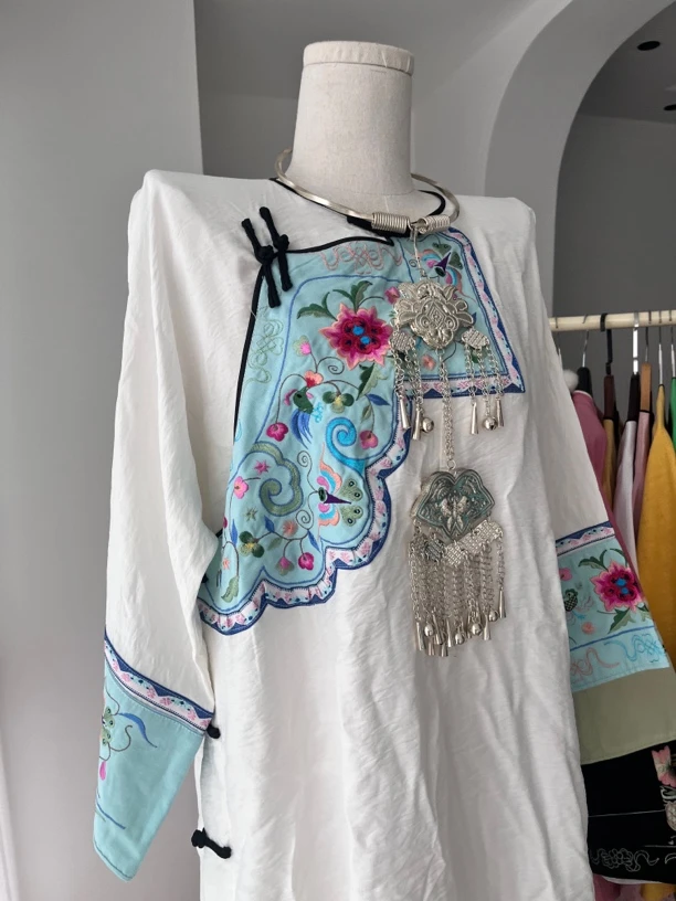 价格链接 勿拍 苗服女装圆领黑色国风绣花秋冬中式唐装服装