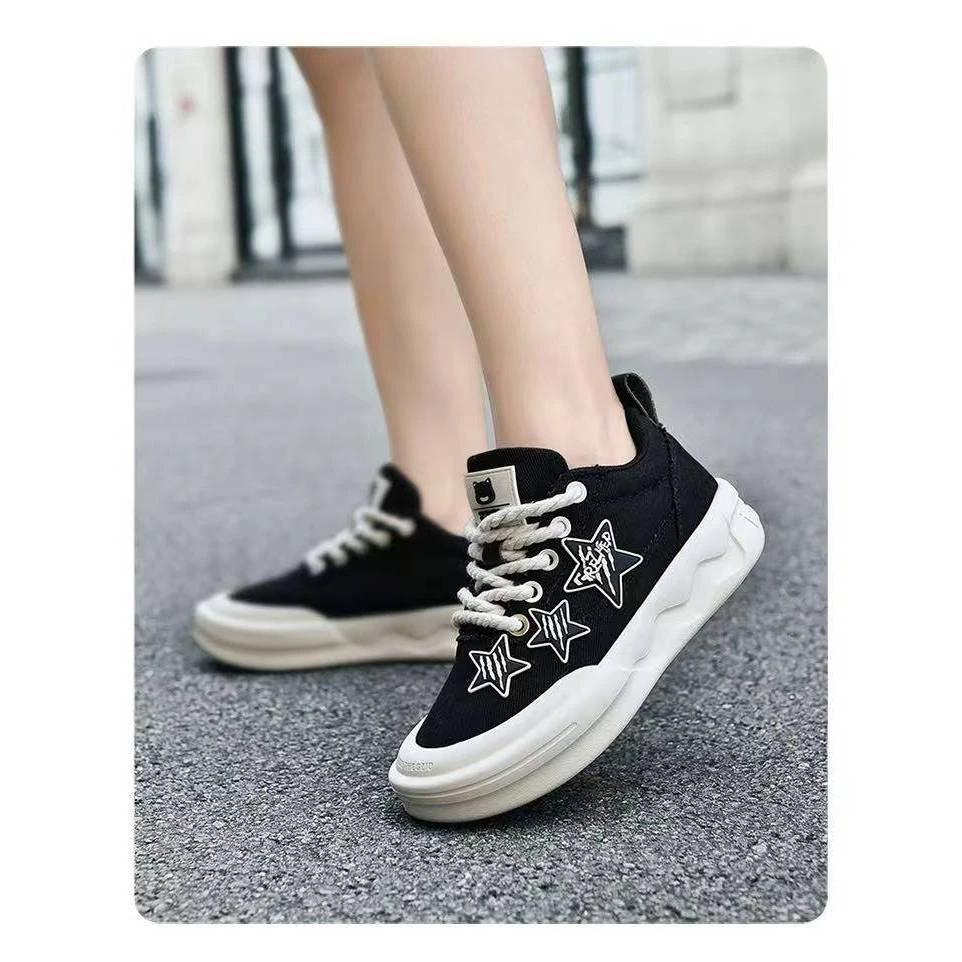 9019大头星星街头达人厚底帆布鞋