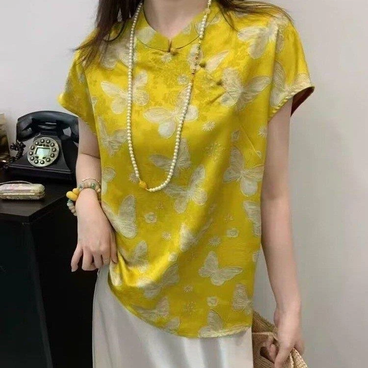 新中式年轻款盘扣改良唐装衬衫外套女2025夏季新款上衣小衫