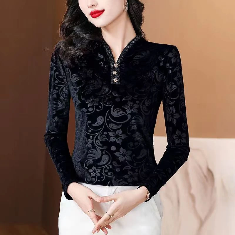 黑天鹅金丝绒上衣【243/优/俊】