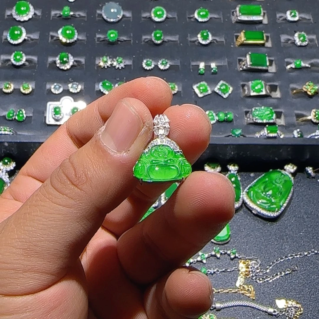 翡翠银S925镶嵌颈饰