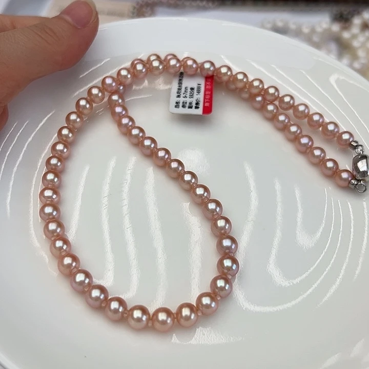 影***子淡水珍珠银S925镶嵌颈饰