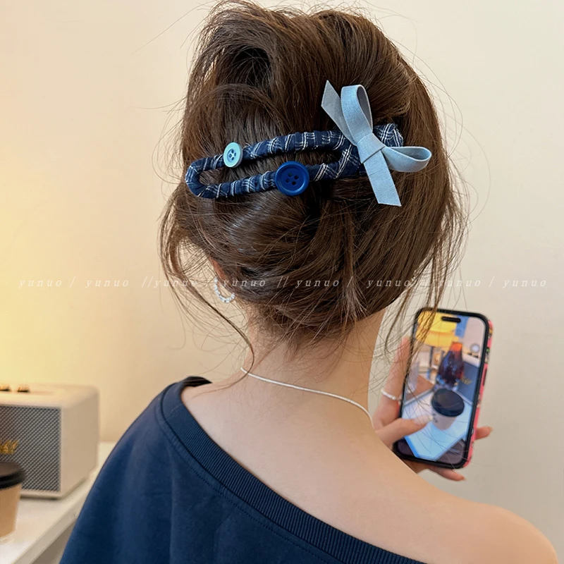圆润后脑勺~韩系可爱蝴蝶结发夹高级感大号鸭嘴夹盘发抓夹女头饰