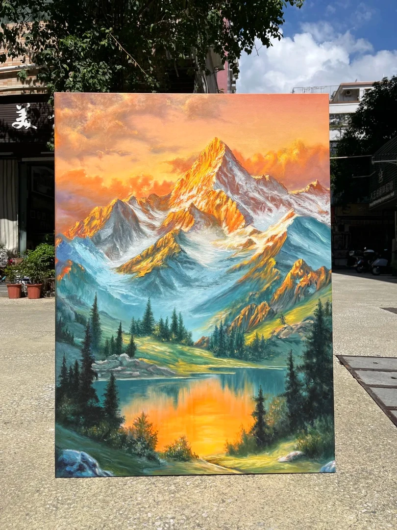 日照金山玄关过道走廊客厅装饰挂画