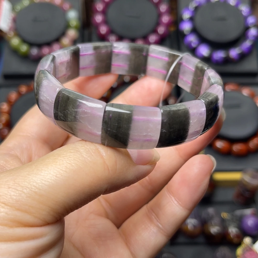 未镶嵌水晶手链紫烟极光镯牌