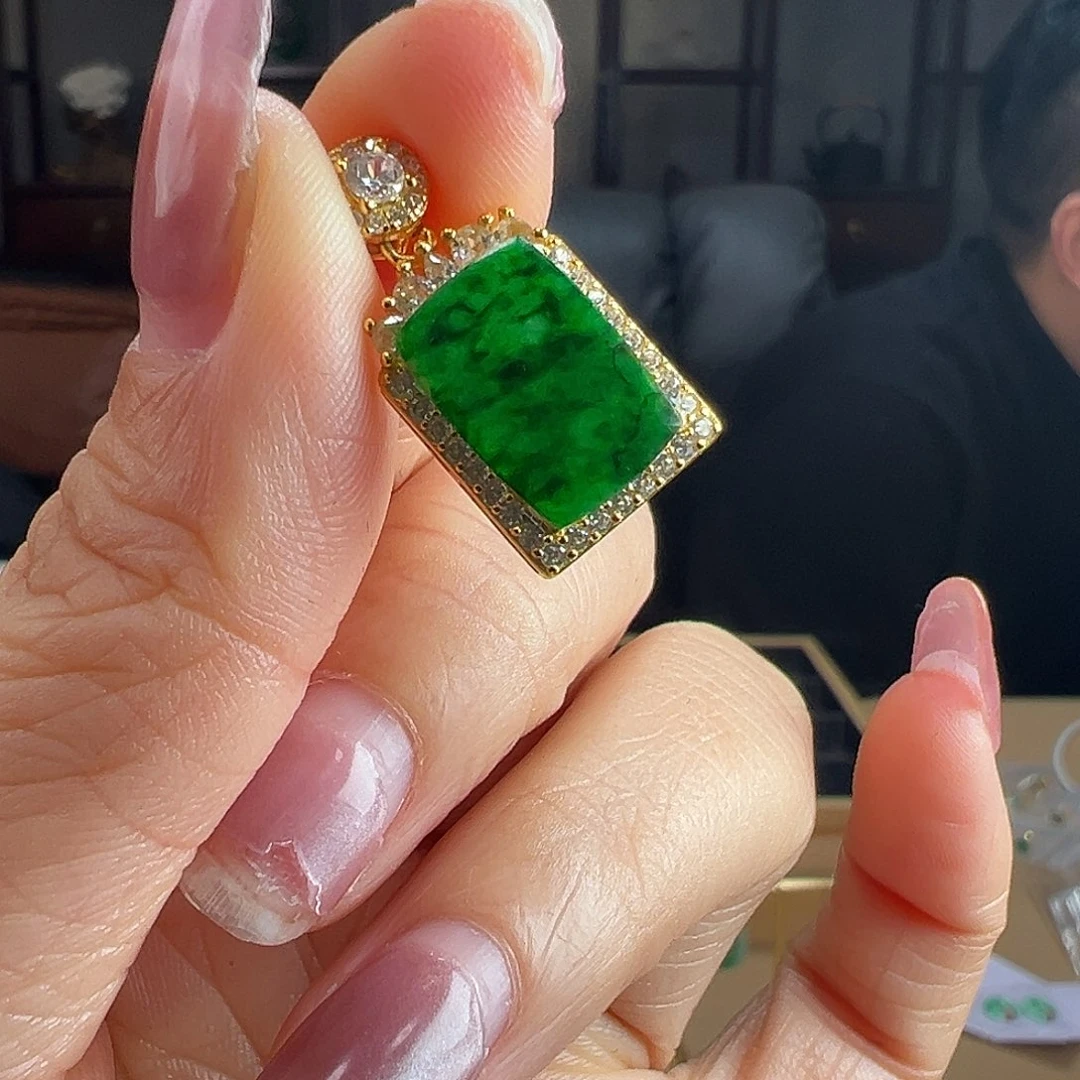 翡翠银S925镶嵌颈饰吊坠