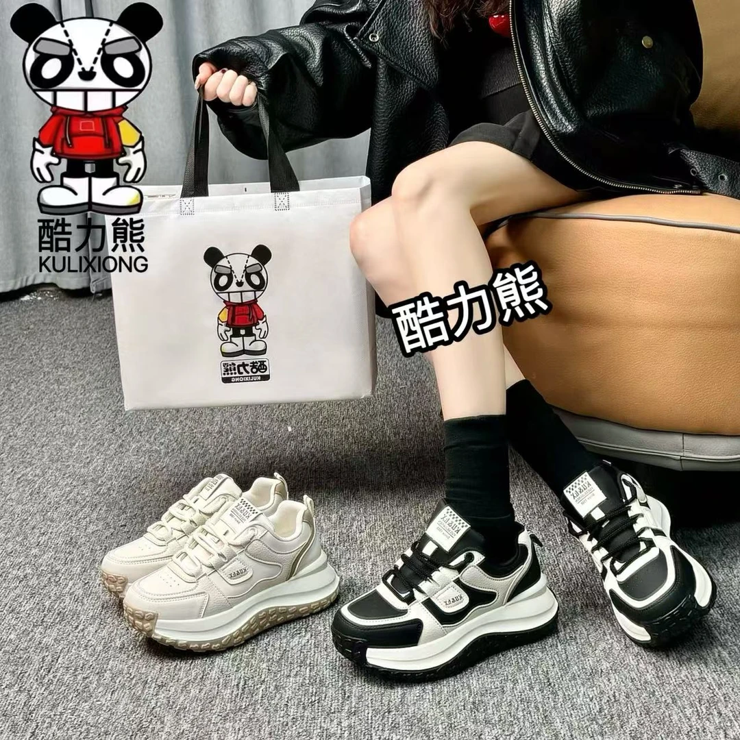 蛇年贺岁 酷力熊复古港风新款老爹鞋女休闲防滑潮流运动鞋8996