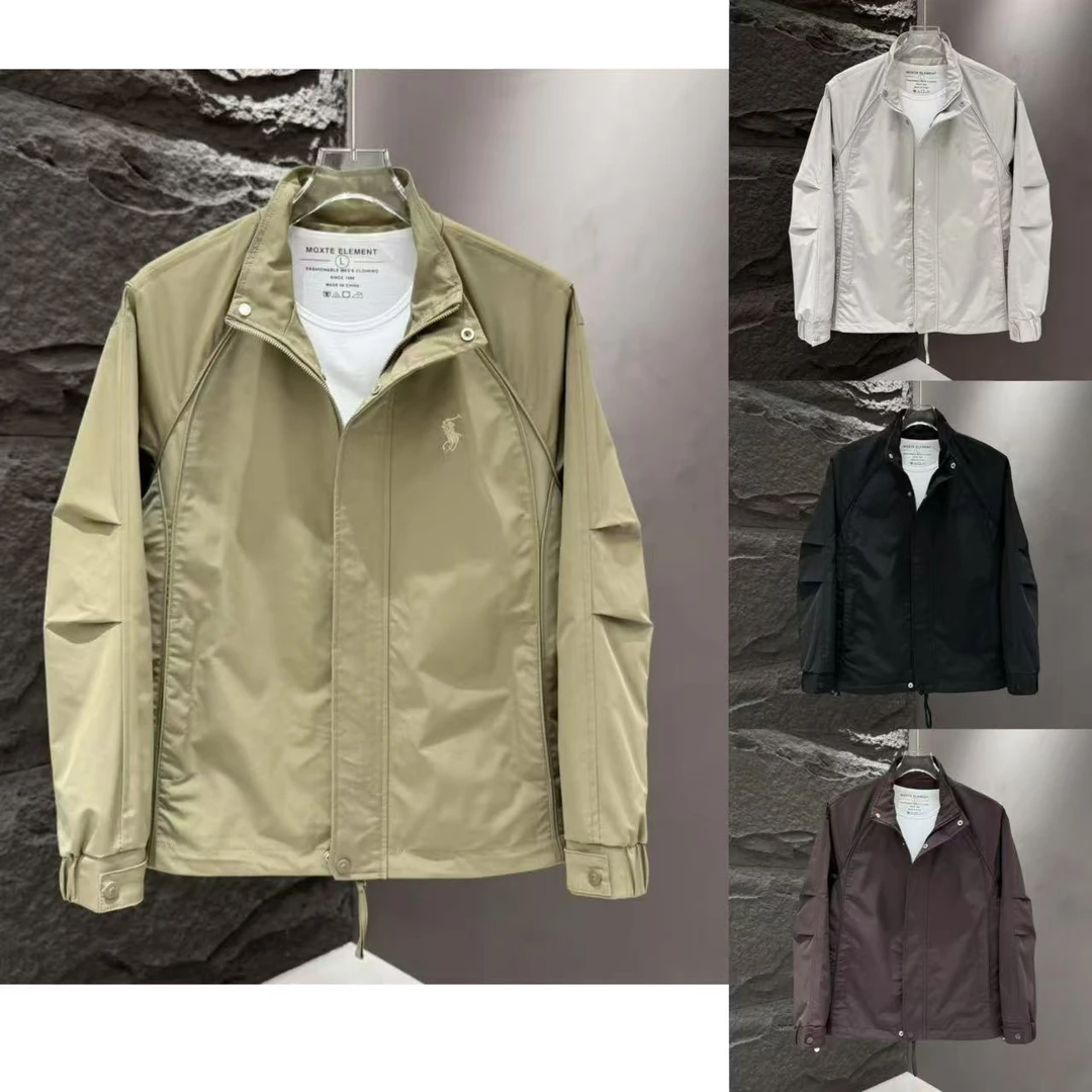 （单/加棉）2025新款秋季时尚简约纯色工装立领修身帅气男士外套809