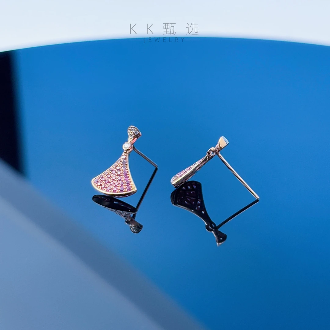 【KK珠宝】 彩宝小裙子耳钉