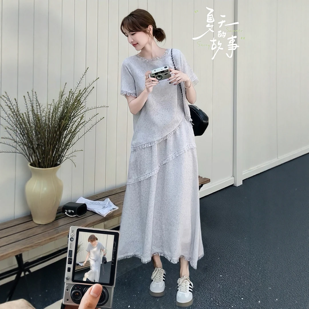 E202+E203夏季今年流行爆款套装裙蕾丝拼接法式连衣裙子