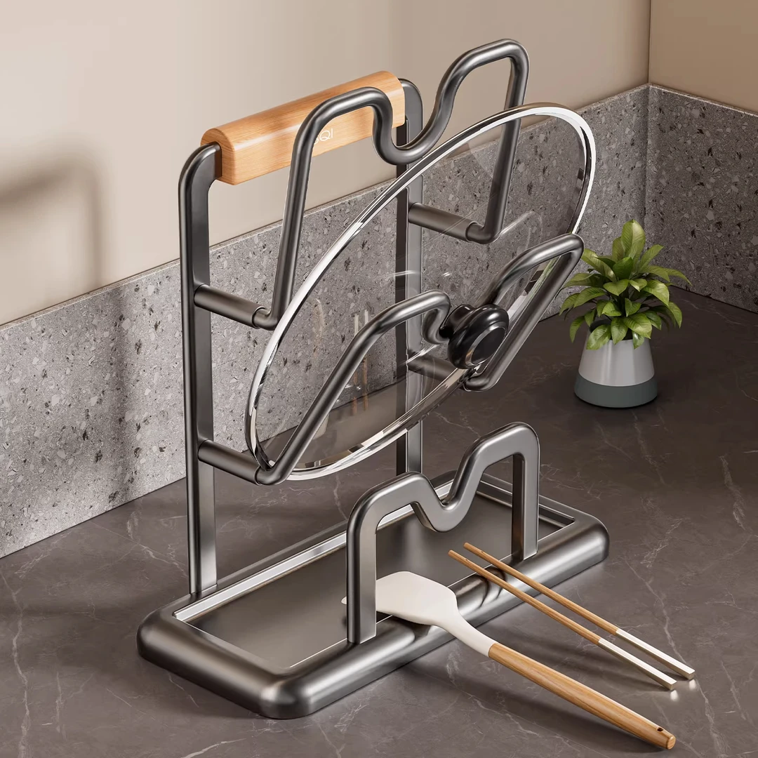 厨房锅盖架2025新款台面坐式置物架厚菜板放置神器砧板收纳支架子
