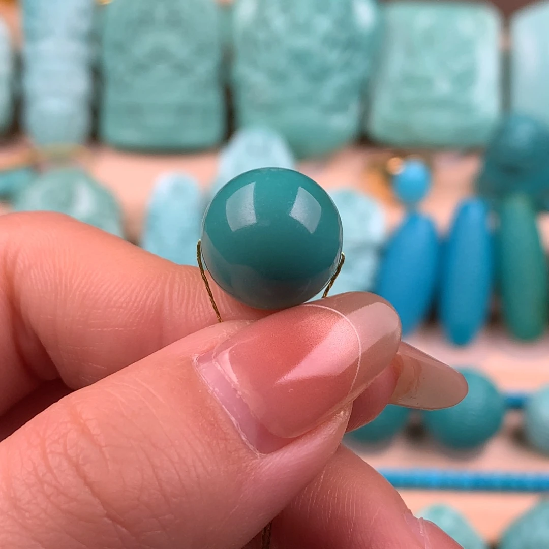 ****绿松石未镶嵌圆珠14