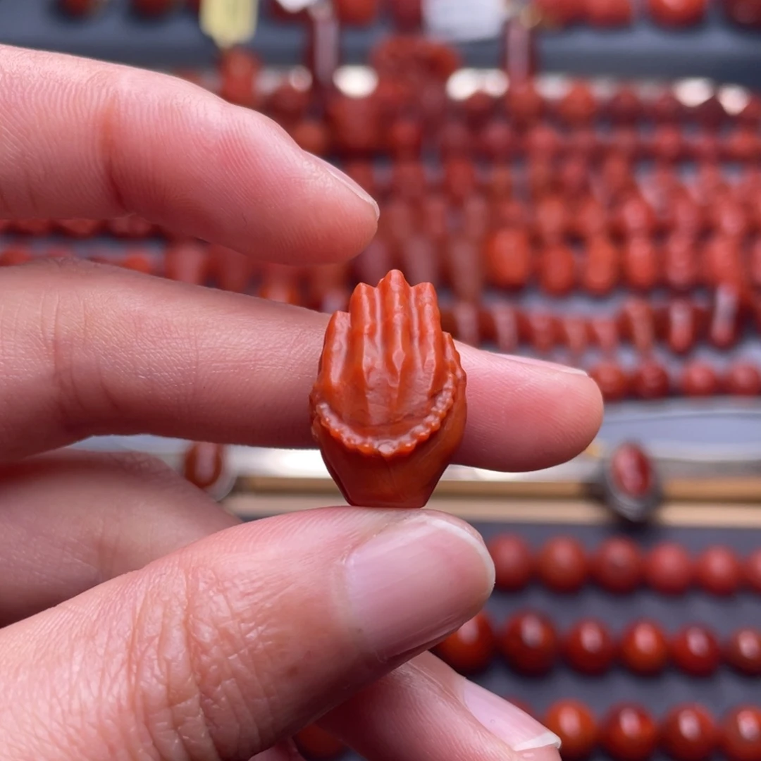 南红玛瑙未镶嵌其他W13瓦西柿子红佛手配饰柔光