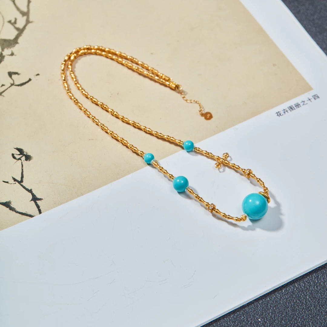 【云上雅岚】云舒丨18K绿松项链-多样性发一件-XYGD308662-C