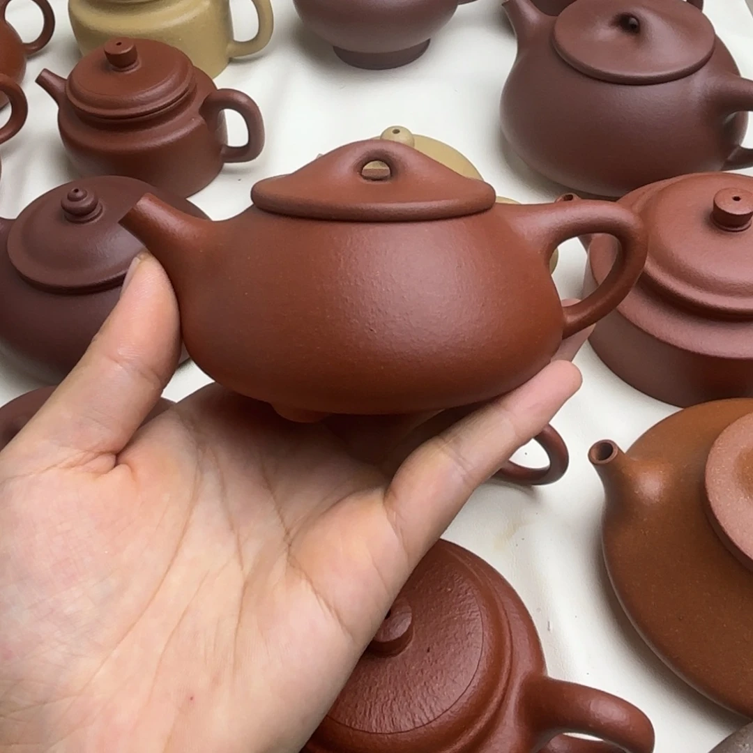 紫砂茶壶红降坡景舟石瓢130cc微瑕