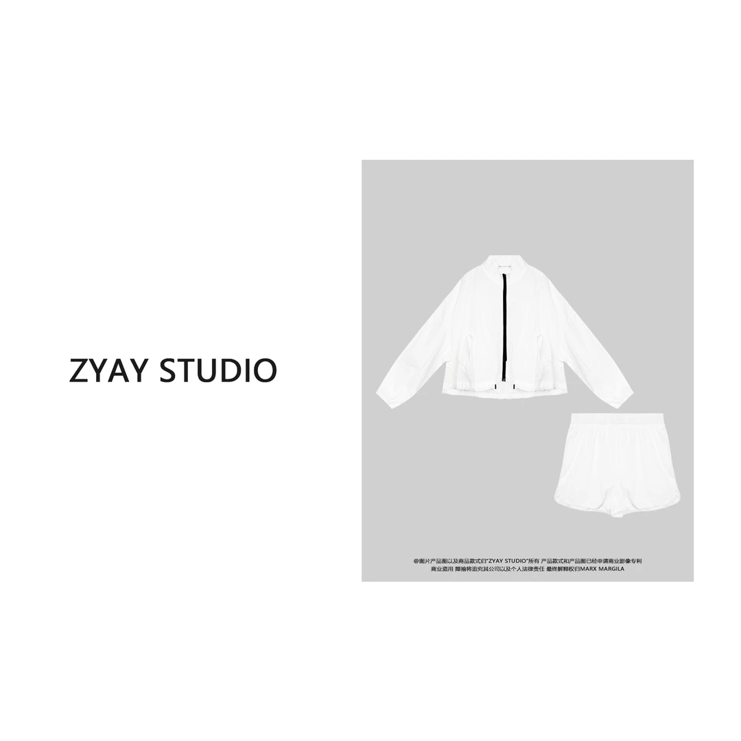 【ZYAY STUDIO】25180 南油高品质新款笑脸抽绳收腰薄款套装女
