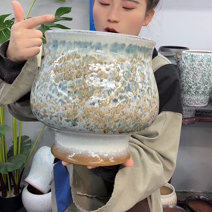 22×26 -粗陶花盆有孔-买买买