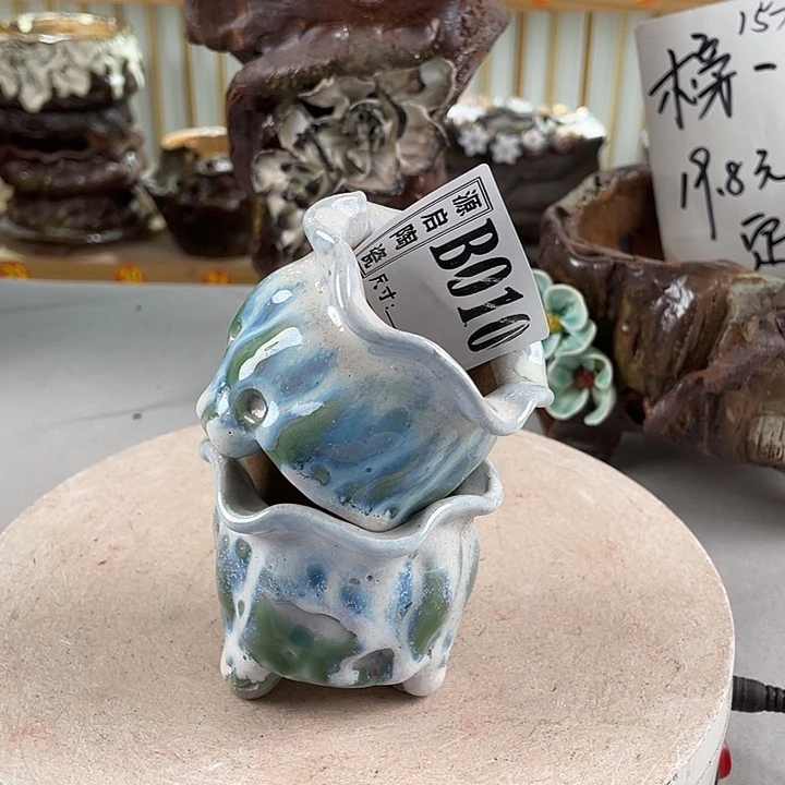 紫砂花盆景德镇陶瓷010