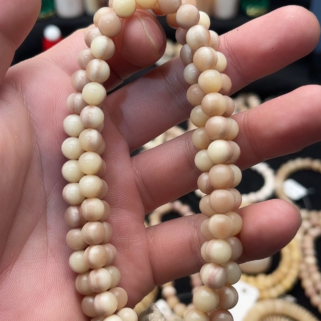 白玉菩提吊坠精品驼骨同料108