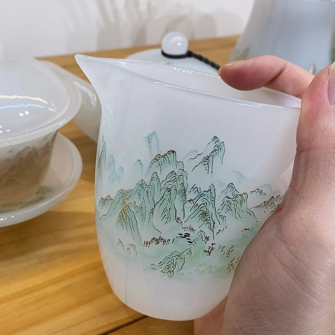 手工艺品琉璃千里江山公道杯