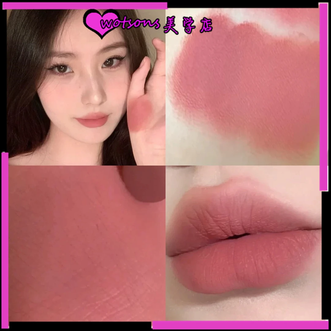 香港女团高颜值多巴胺裸粉色口红哑光丝绒不易掉唇泥显白口红学生