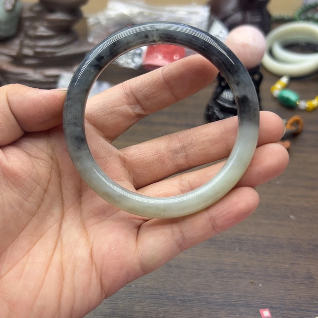 和田玉未镶嵌手镯62.3圈围419