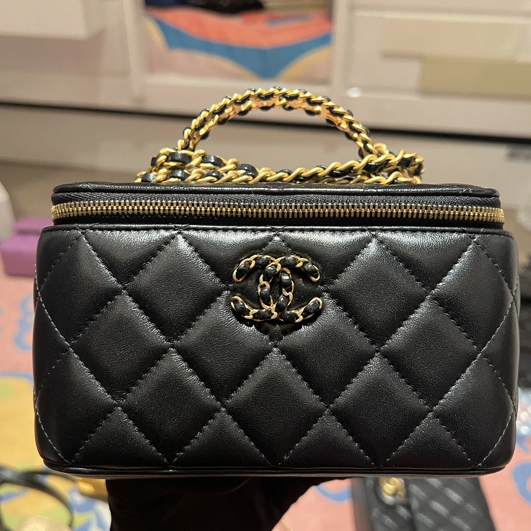 99新 Chanel/香奈儿 壹臻包展/黑金手柄盒子