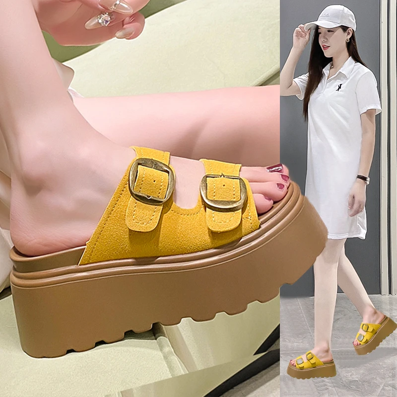 增高8.5cm勃肯凉拖鞋女夏季外穿2025新款一字拖明星同款仙女鞋子