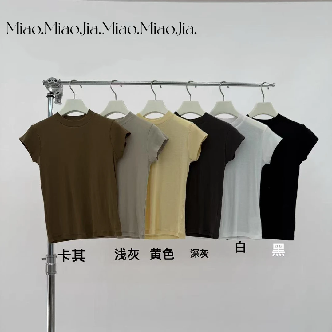 /苗苗家/『疗愈之旅』简约宽松纯棉显瘦短袖T恤2025年春