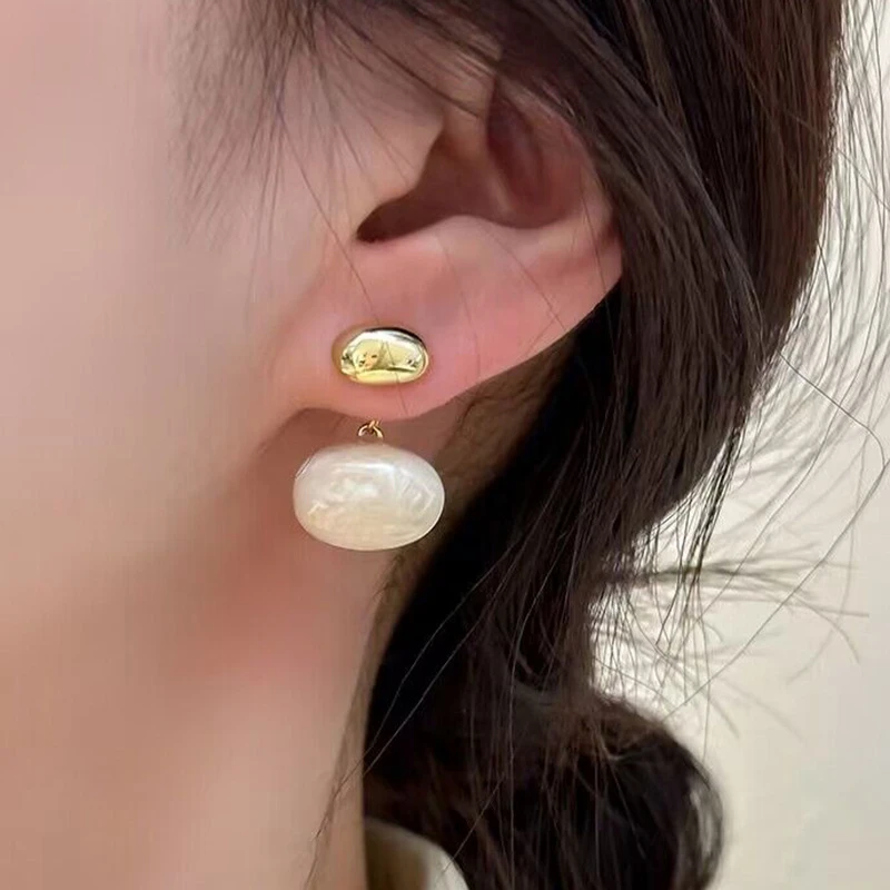 合金耳饰 小众轻奢滴釉豆豆耳钉高级感气质耳环女法式复古耳饰女