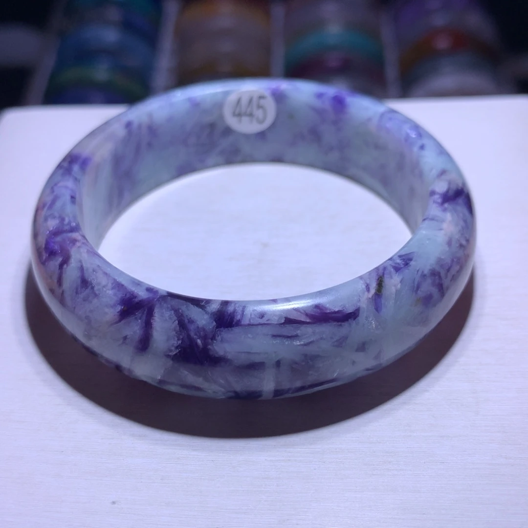 水晶手镯银S925镶嵌蓝龙晶57圈445
