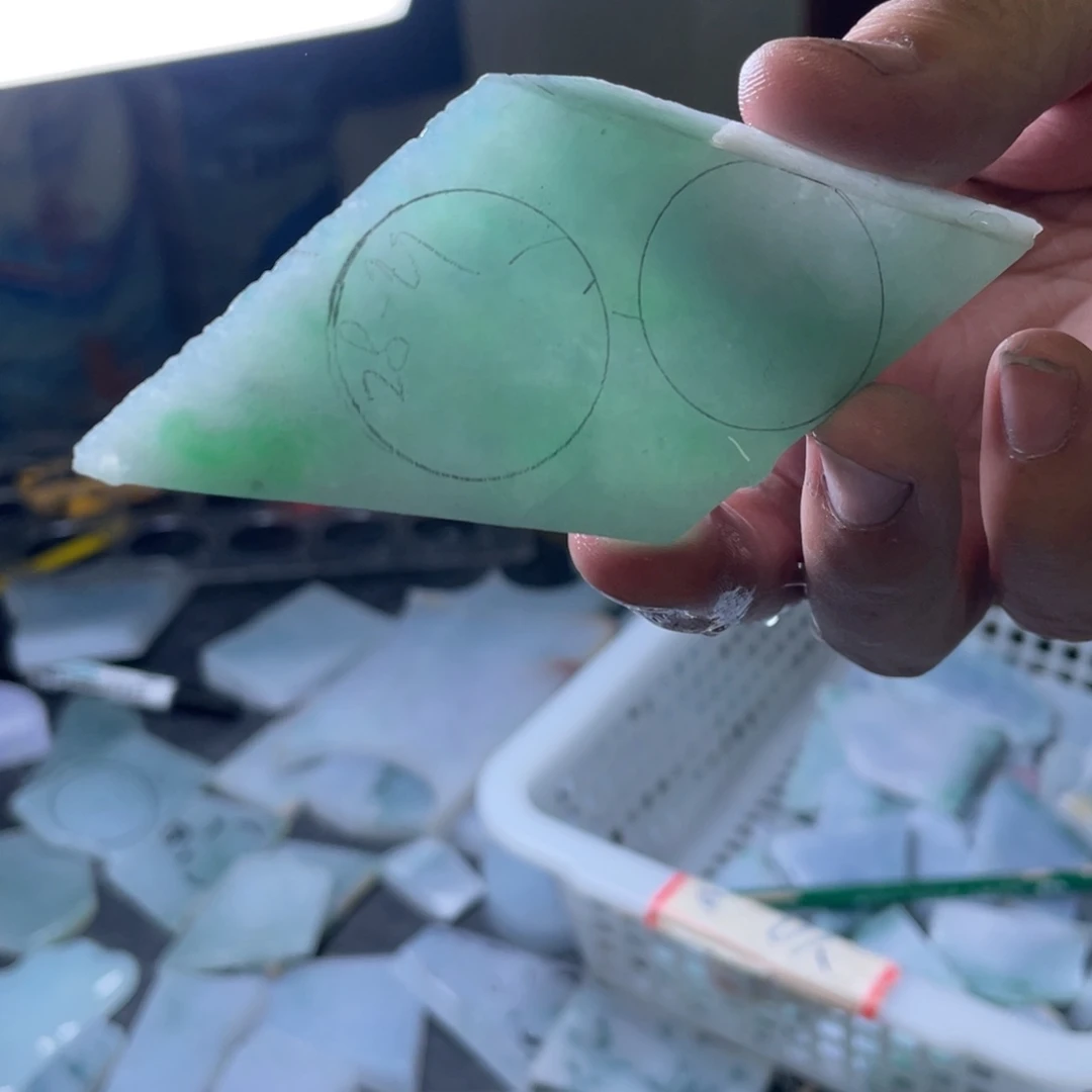 未镶嵌定制翡翠柒*仔包工两个平安扣