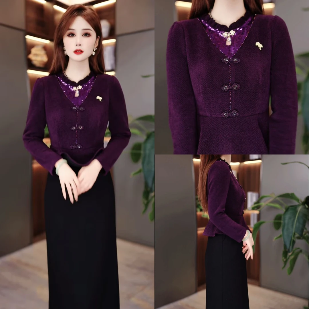 秋季新款假两件连衣裙2025新款显瘦修身气质遮肚裙子MY25Y2917