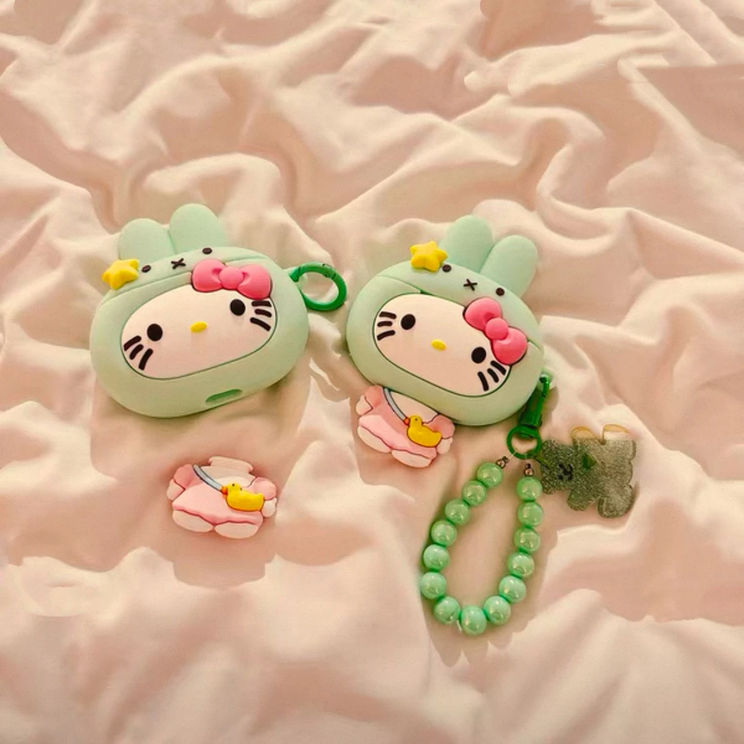 薄荷米菲兔头套KT猫Airpods4保护壳新款3代适用苹果蓝牙耳机套pro