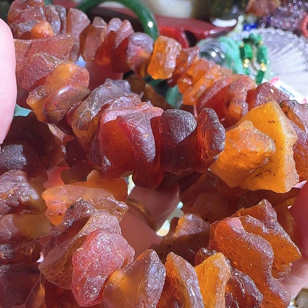 未镶嵌琥珀珠宝奇石药珀三条打包