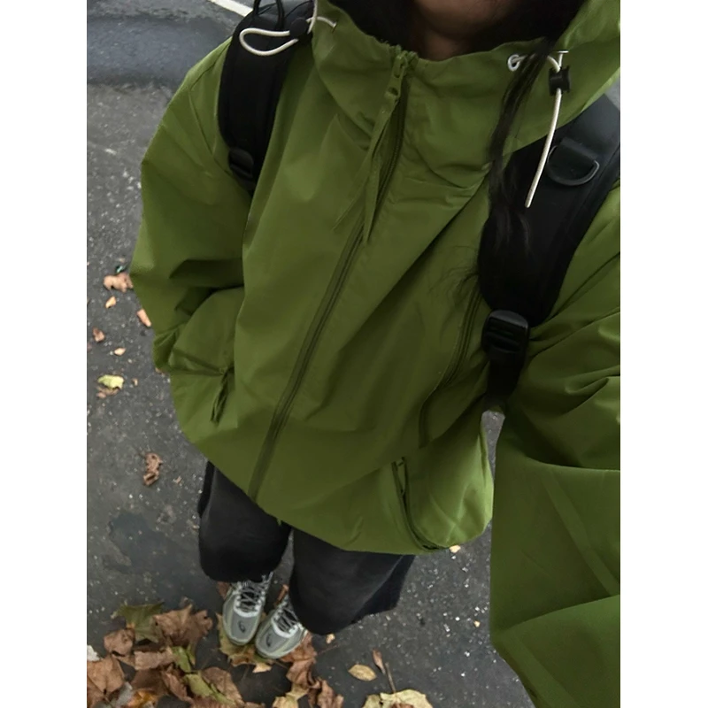 美式机能冲锋衣男春秋季高级感山系户外运动防水登山服外套潮牌