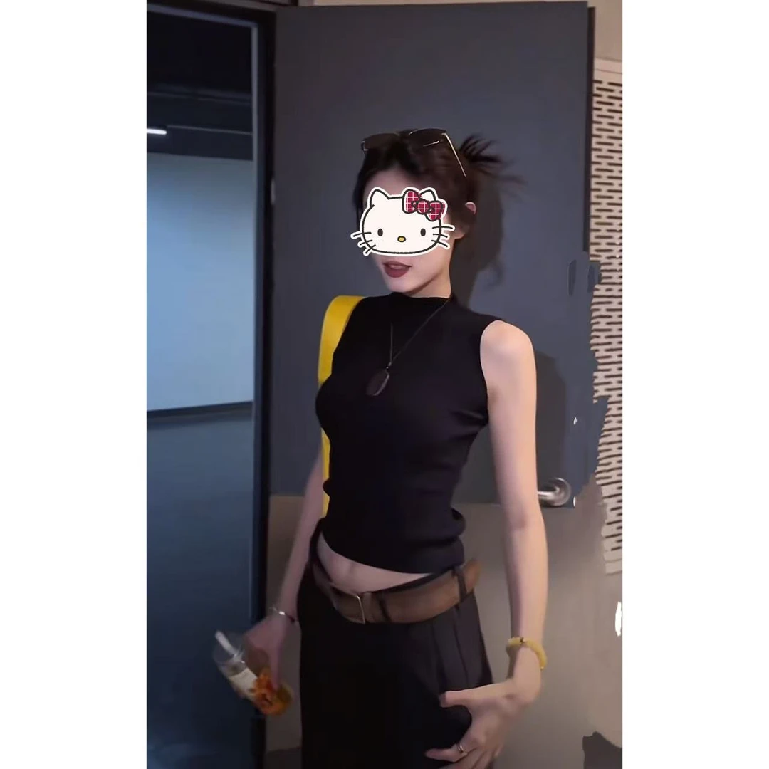 徐秋阳  耀黑背心  夏季新款百搭时尚休闲显瘦显白针织背心YM340