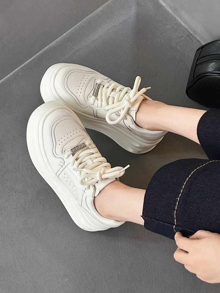 2025秋季新款百搭厚底增高小白鞋女鞋3639