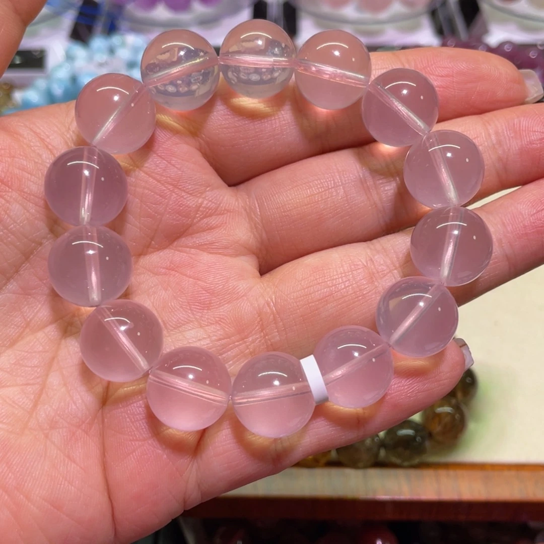 水晶手链未镶嵌14mm莫粉