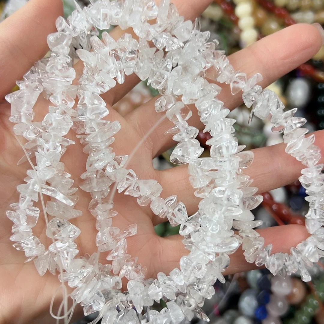 玛瑙/玉髓未镶嵌珠宝半成品，天然白水晶碎石4圈