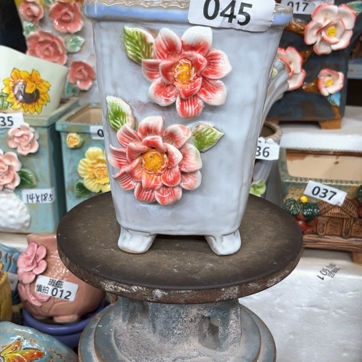 紫砂花盆粗陶材质多肉花盆