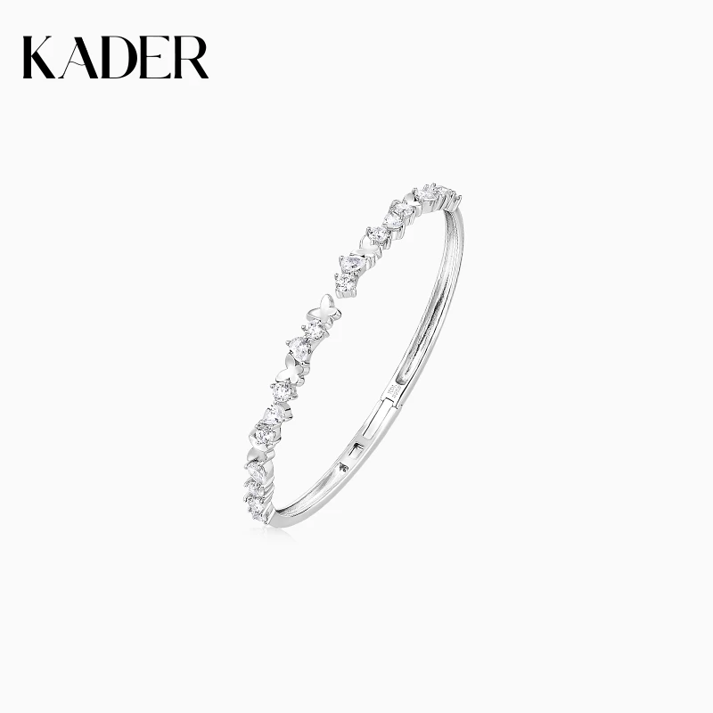 KADER/卡蒂罗 925银合成锆石手镯 星光蝴蝶手镯女银镯子轻奢小众