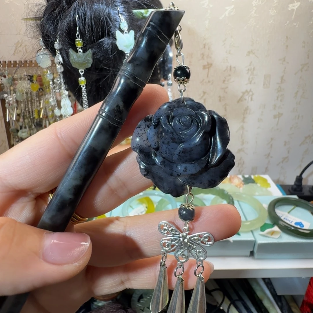 未镶嵌岫玉发簪福利款两个包邮